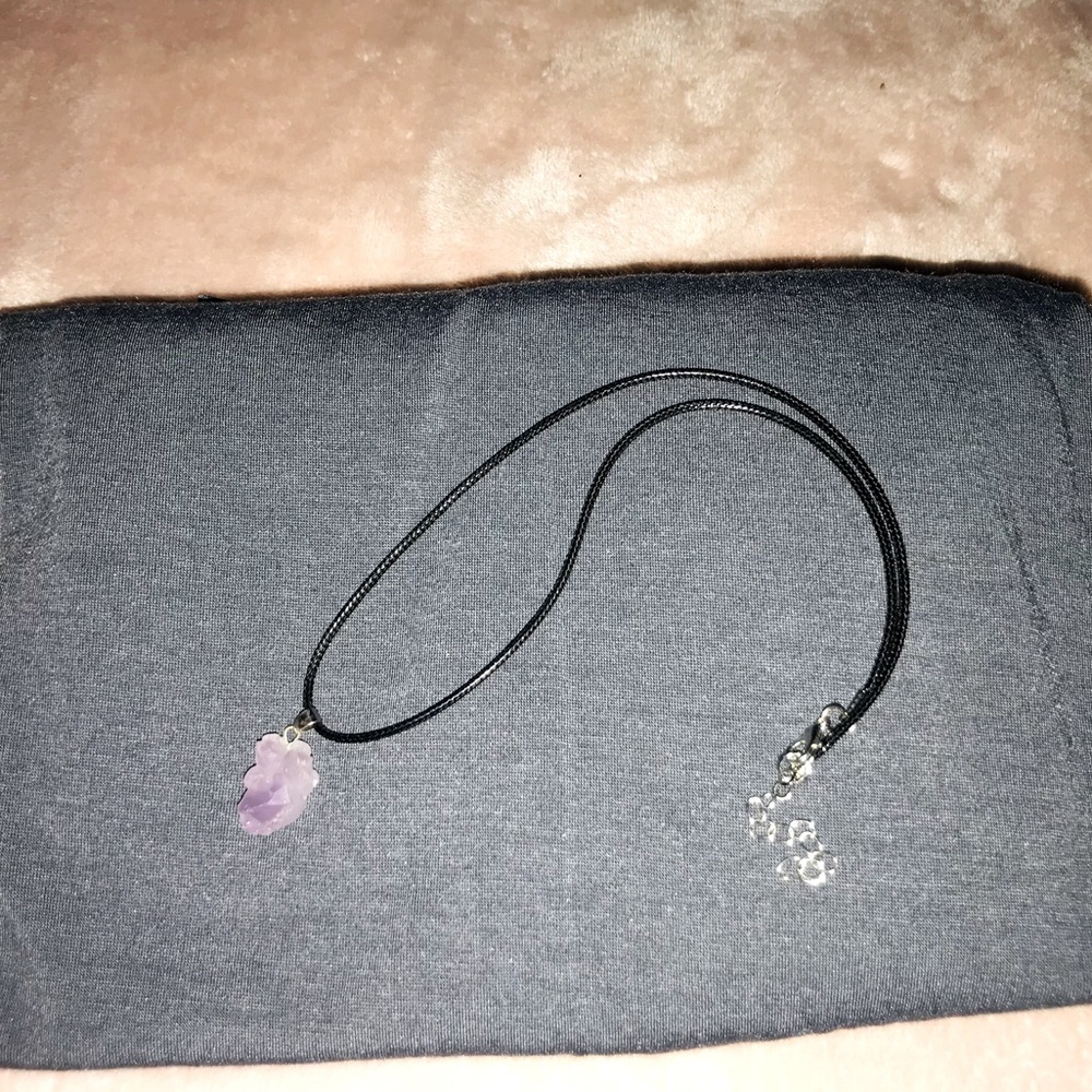 Raw & GENUINE amethyst crystal necklace